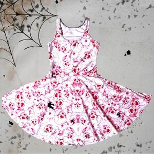 Red Skulls Skater Dress